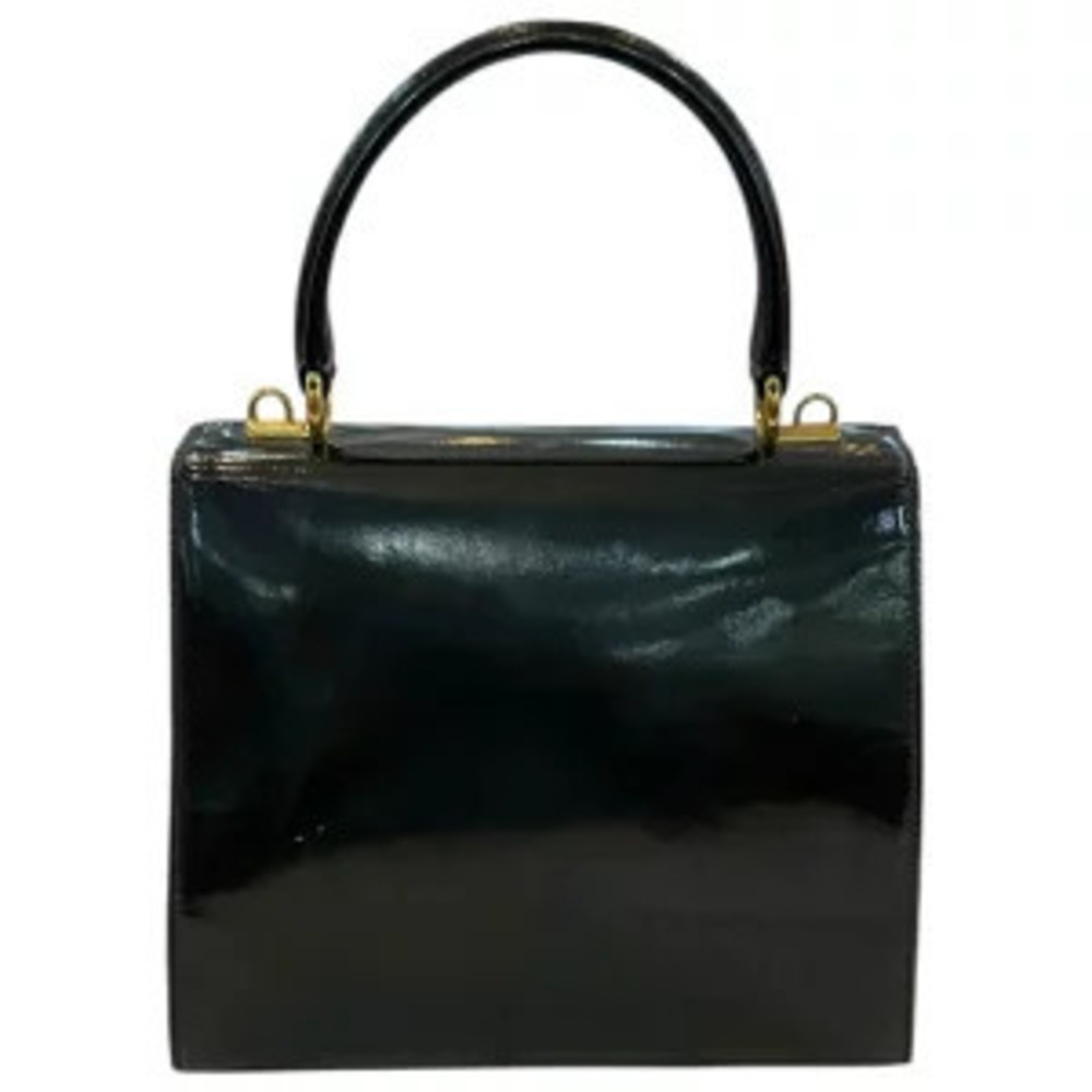 Gucci Black Shoulder Handbag Enamel Bag Black